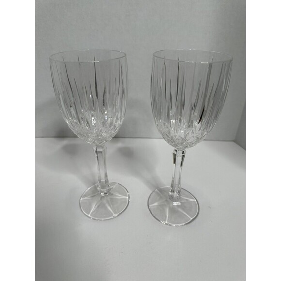 Gorham Crystal Regalta Water Wine Goblet Glass Two 8.5” Tall‎ - Picture 9 of 9